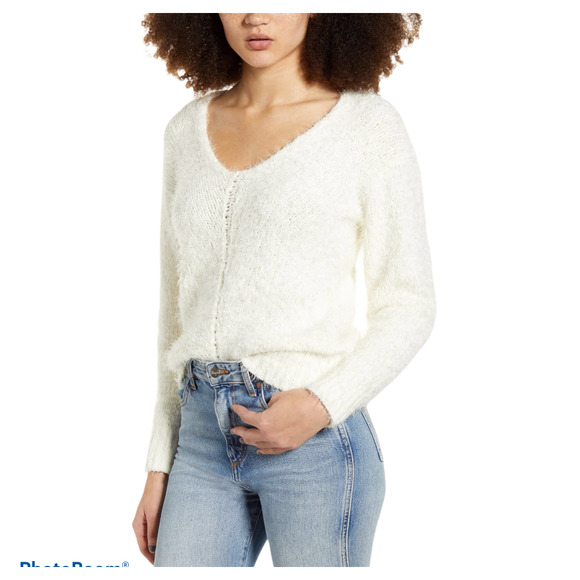 bp Sweaters - 4/$25 Bp V Neck Ivory Chenille Silky Sweater Small